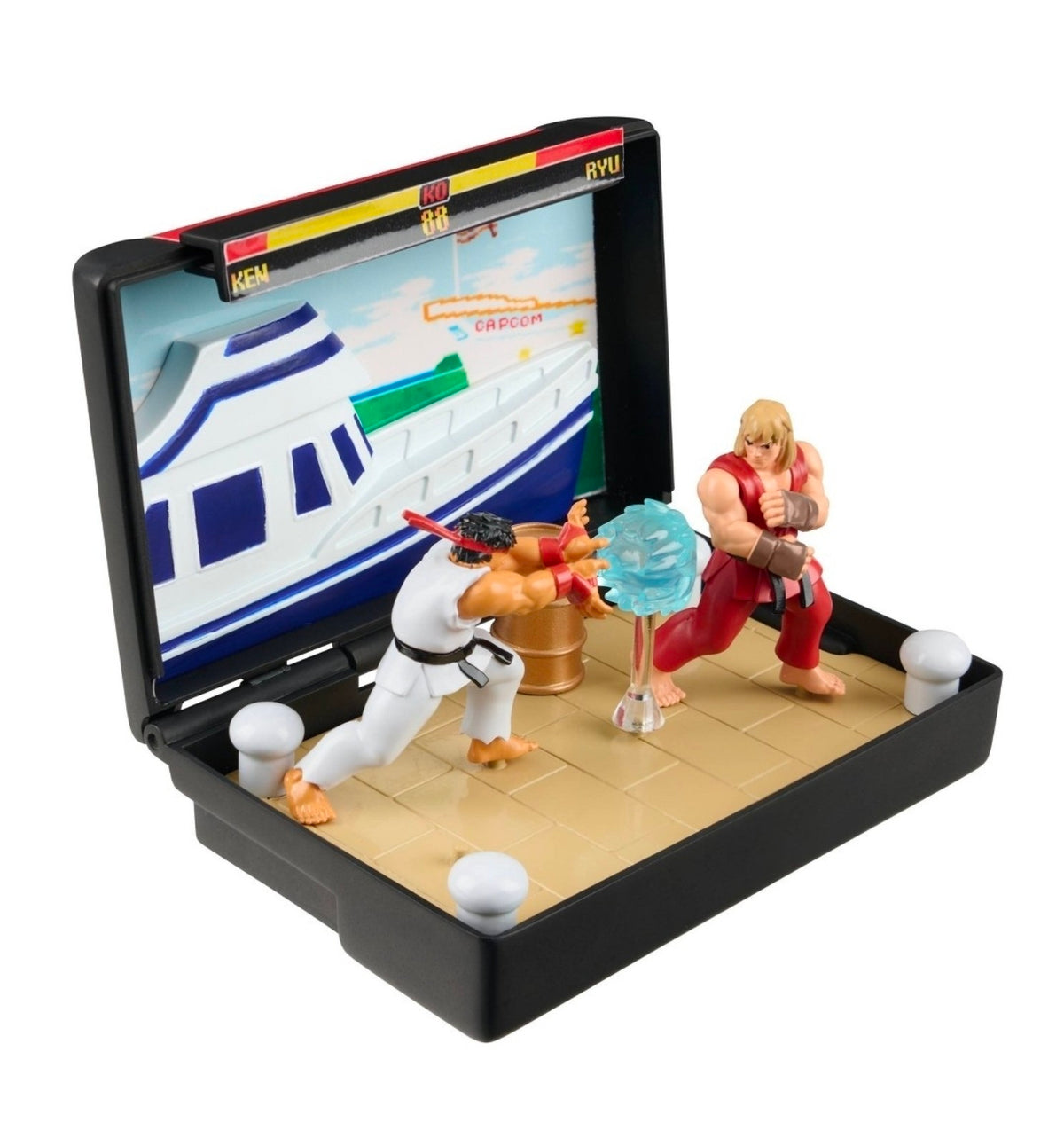 Console Heroes Super Street Fighter II Ken Stage Diorama — Genesis Cart (Sealed)