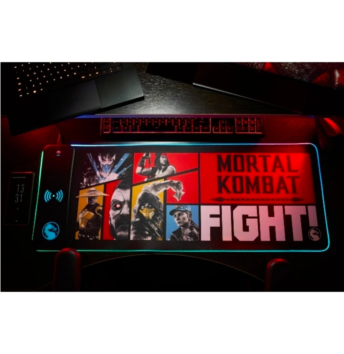 Mortal Kombat 1 Wireless Fast Charger + Oversized RGB Gaming Mat — Numskull