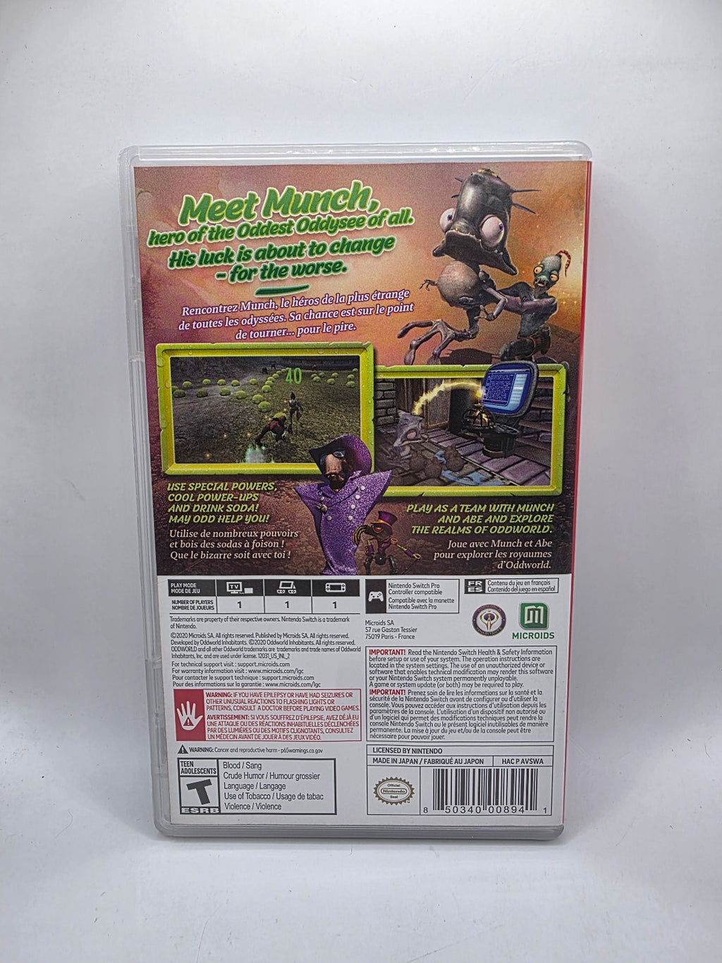 Oddworld: Munch's Oddysee — Complete in Box (Nintendo Switch)