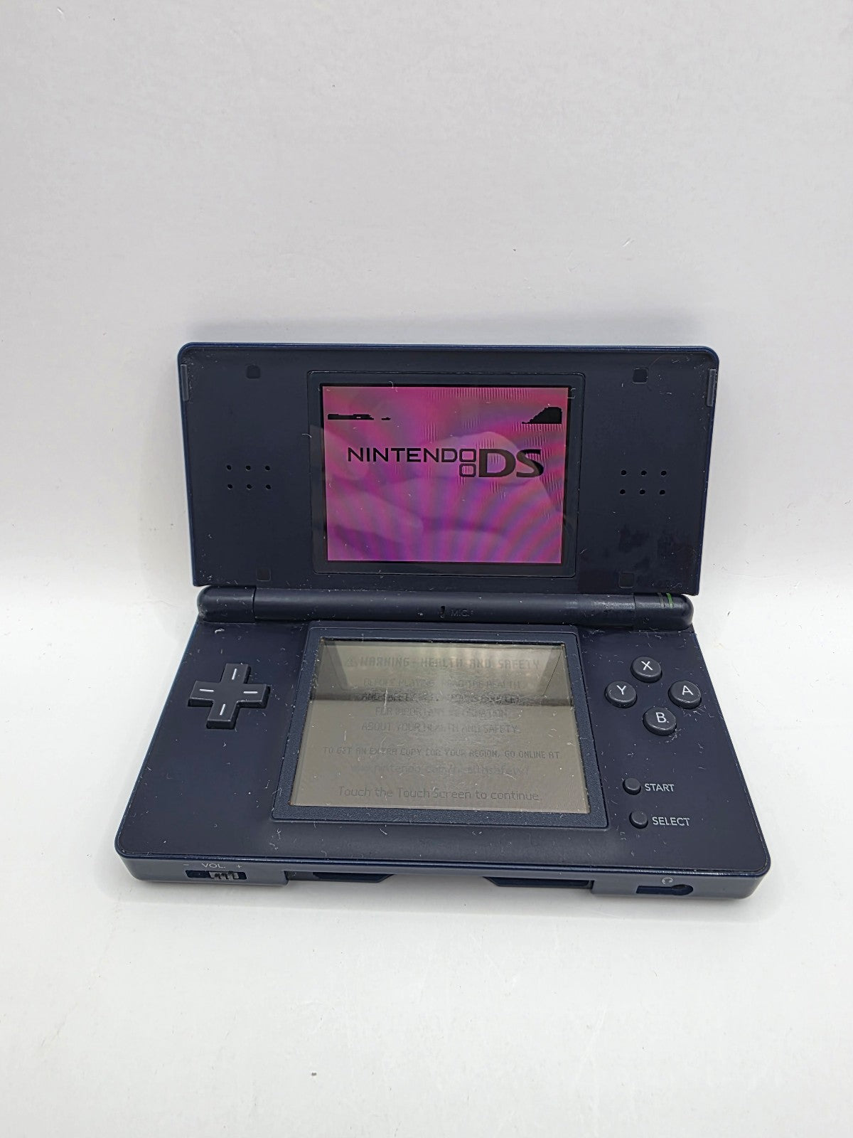 Nintendo DS Lite Enamel Navy — Tested Working (Cosmetic Issues)