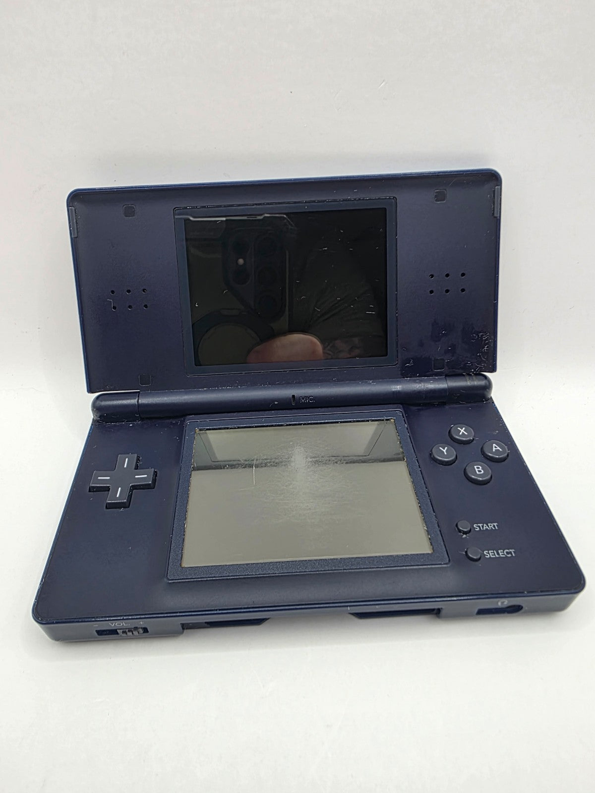 Nintendo DS Lite Enamel Navy — Tested Working (Cosmetic Issues)
