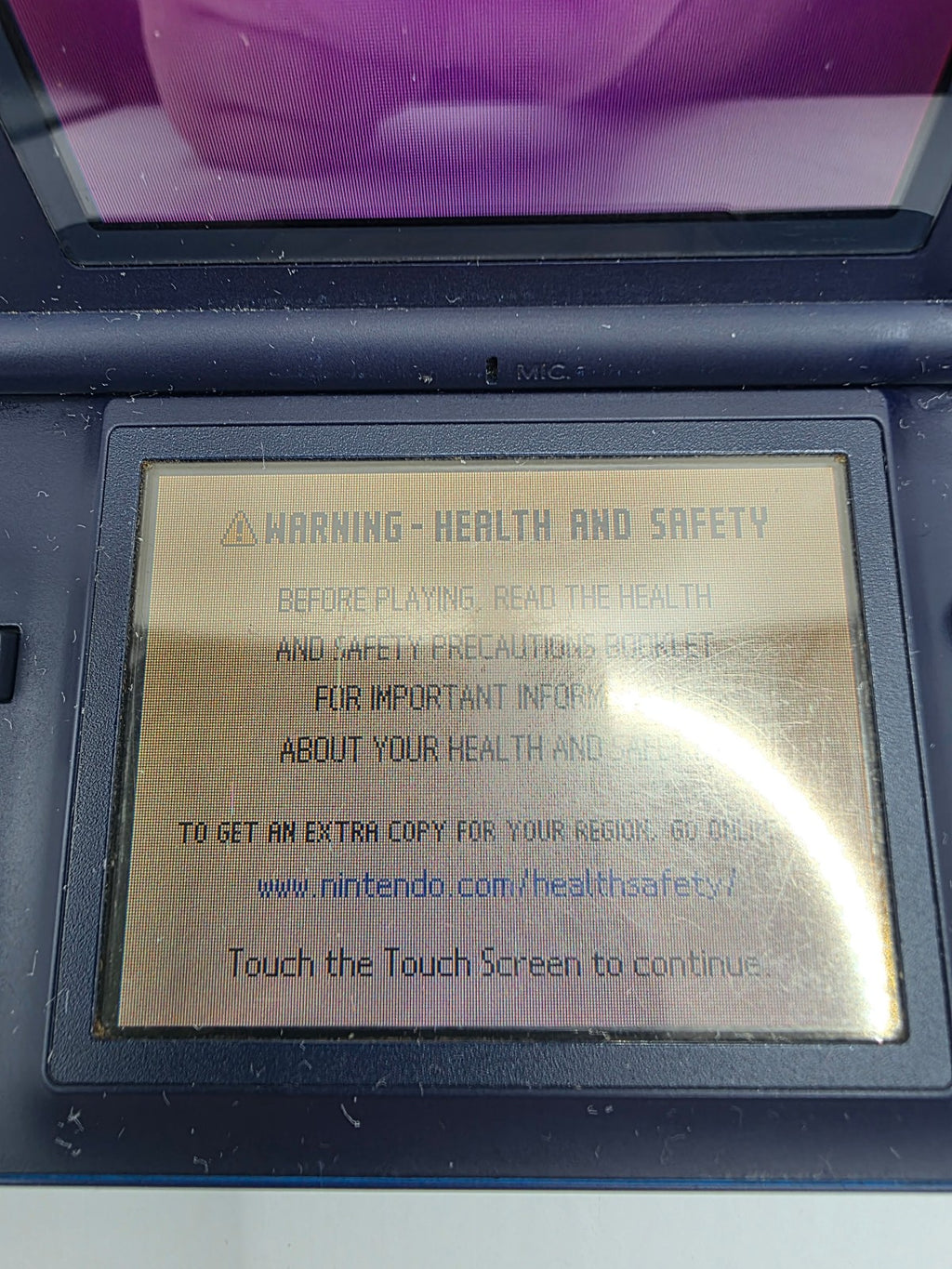 Nintendo DS Lite Enamel Navy — Tested Working (Cosmetic Issues)