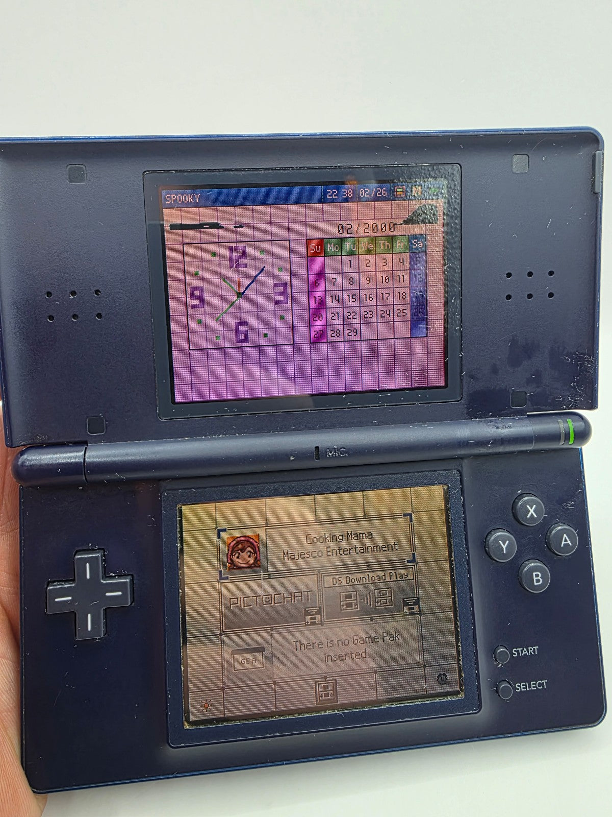 Nintendo DS Lite Enamel Navy — Tested Working (Cosmetic Issues)