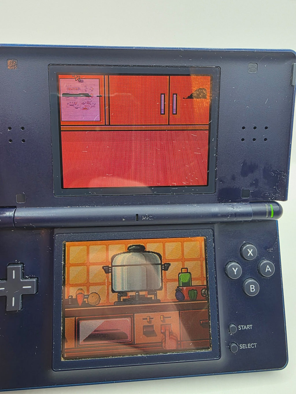 Nintendo DS Lite Enamel Navy — Tested Working (Cosmetic Issues)
