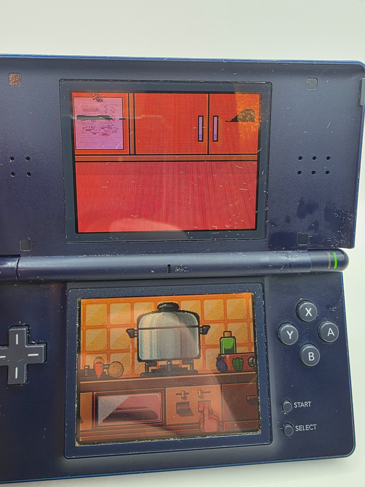 Nintendo DS Lite Enamel Navy — Tested Working (Cosmetic Issues)