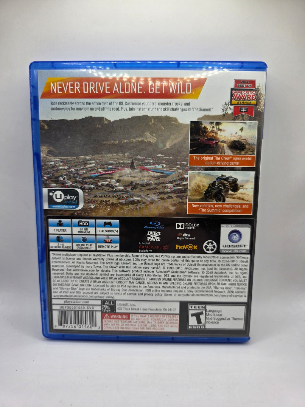 The Crew: Wild Run — Complete in Box (PlayStation 4)
