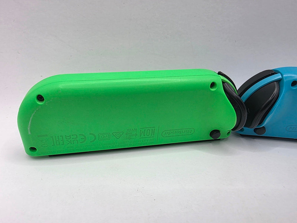 OEM Nintendo Switch Joy-Con Pair — Neon Blue & Neon Green + Grip