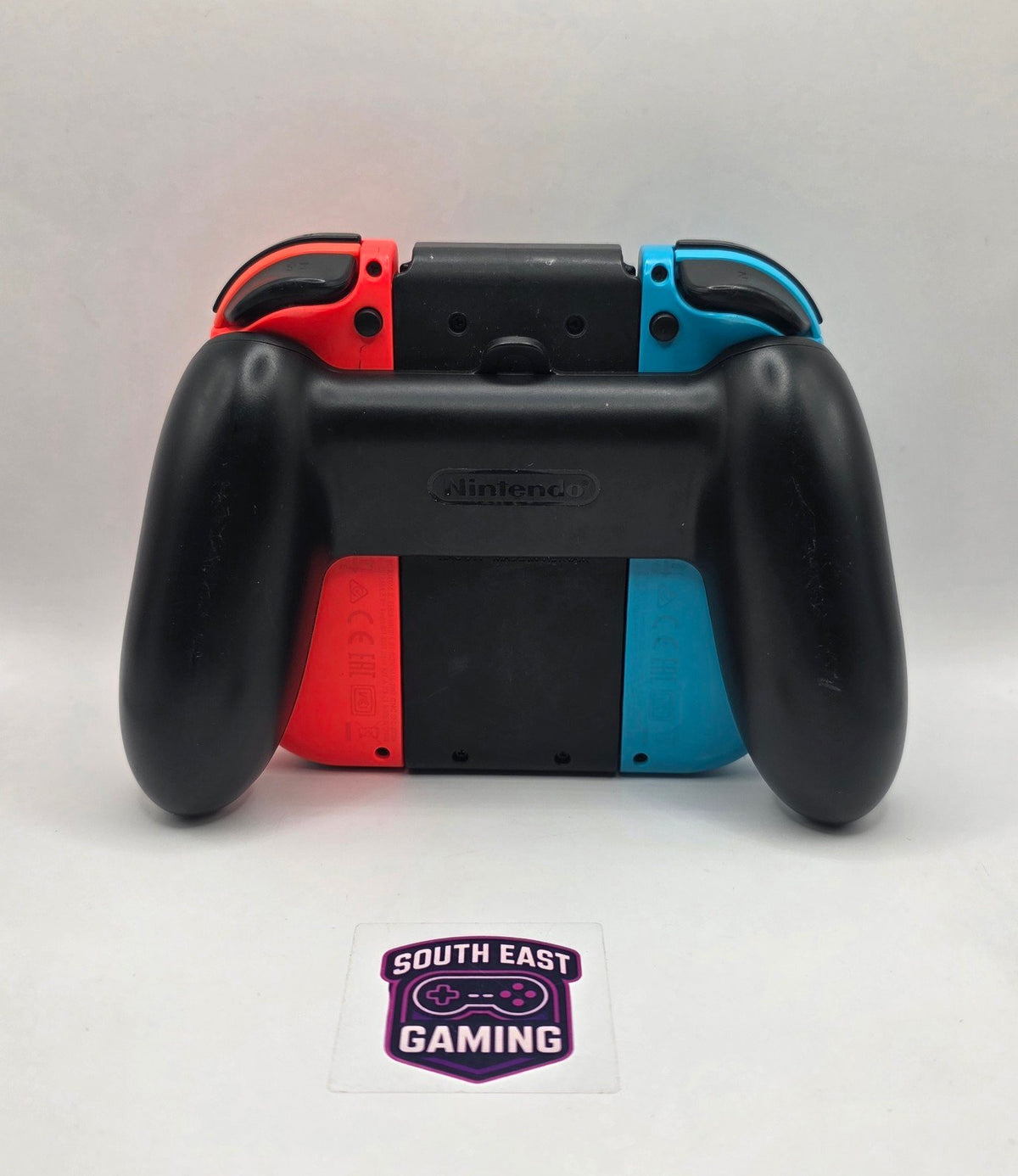 OEM Nintendo Switch Joy-Con Pair + Grip — Tested Working (Wear Present)