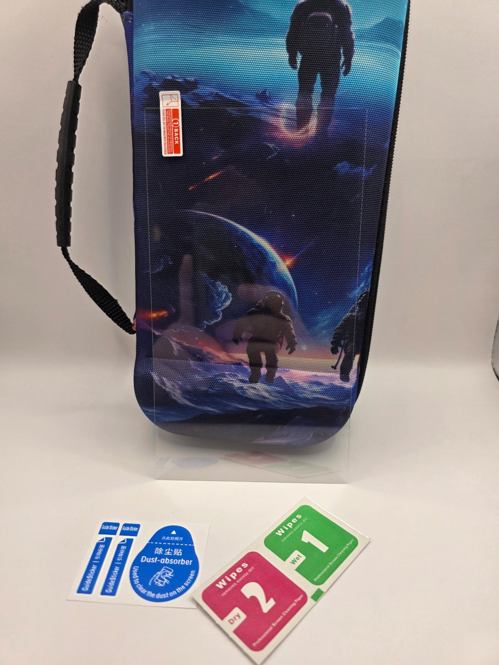 Nintendo Switch 2 Travel Case + Tempered Glass Screen Protector — Space Theme