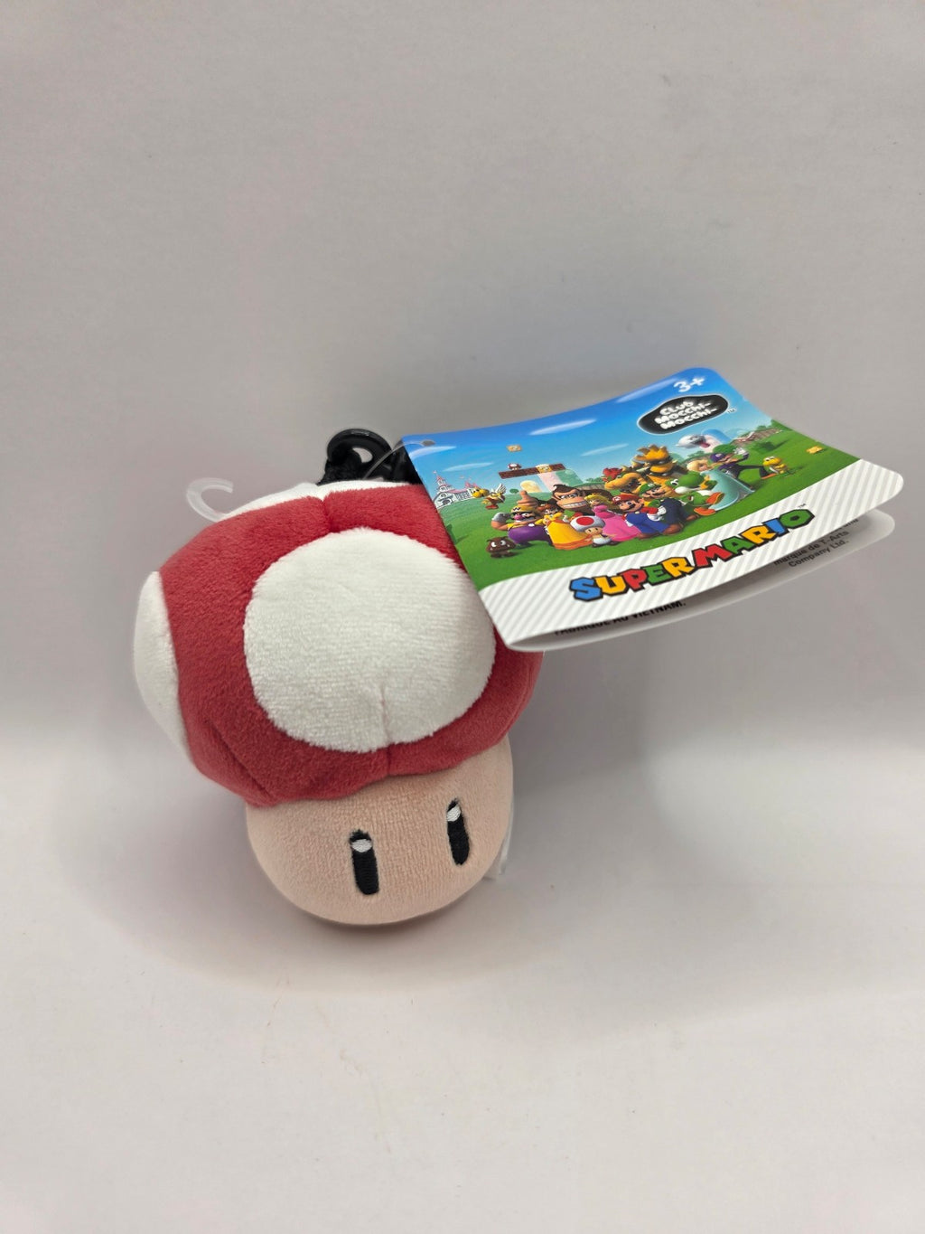 Super Mario Super Mushroom Plush Bag Clip — Nintendo Licensed (New)